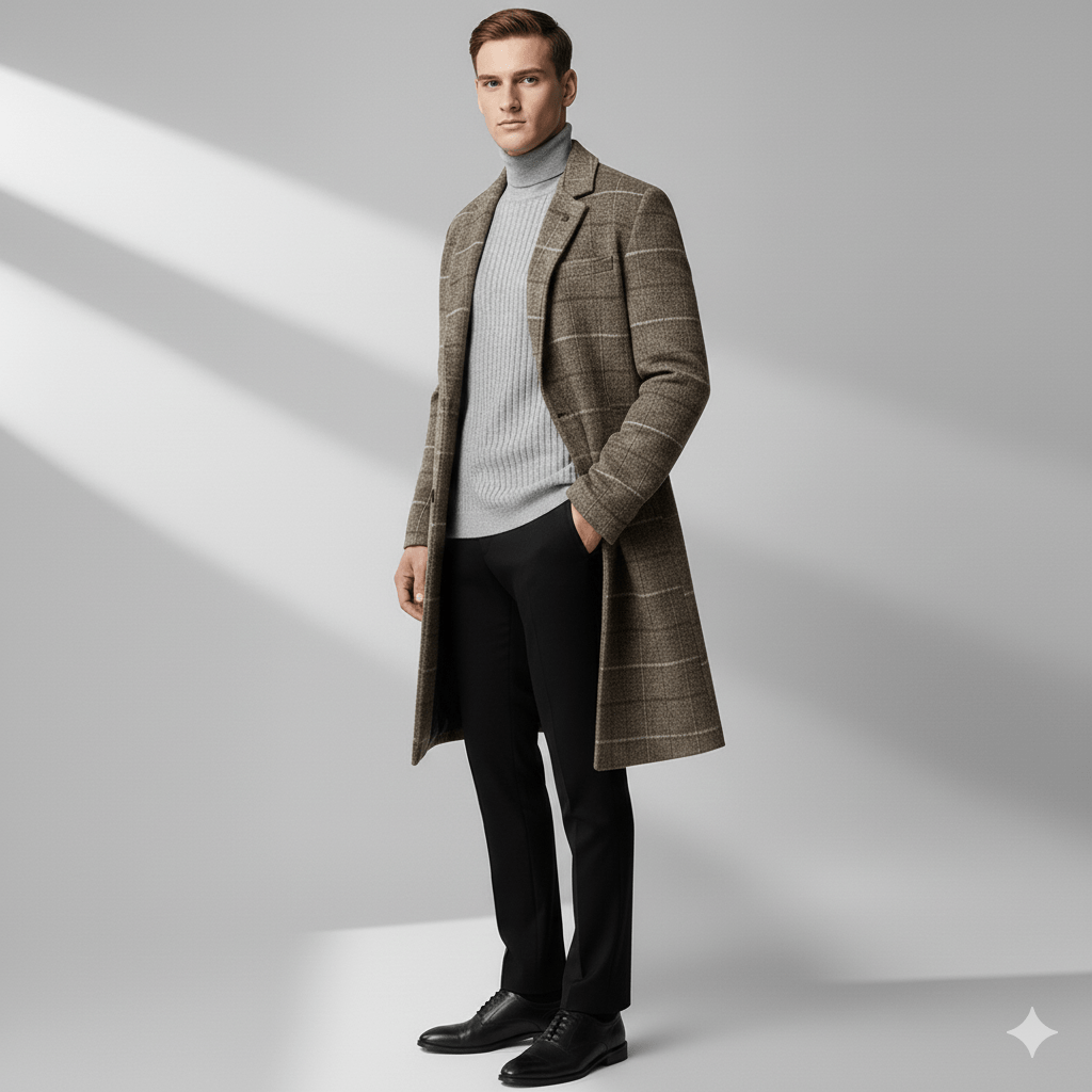 Braxton | Windowpane Wool Winter Coat