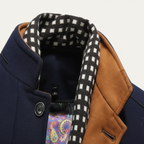 Men's stand-collar heritage trench coat — detail view