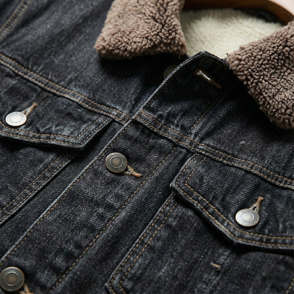 Men's fleece-lined classic denim jacket — additional view