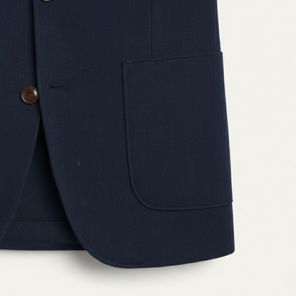 Men's single-breasted herringbone blazer — additional view