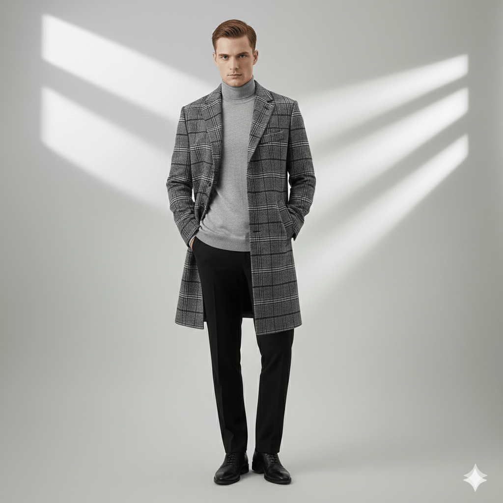Braxton | Windowpane Wool Winter Coat