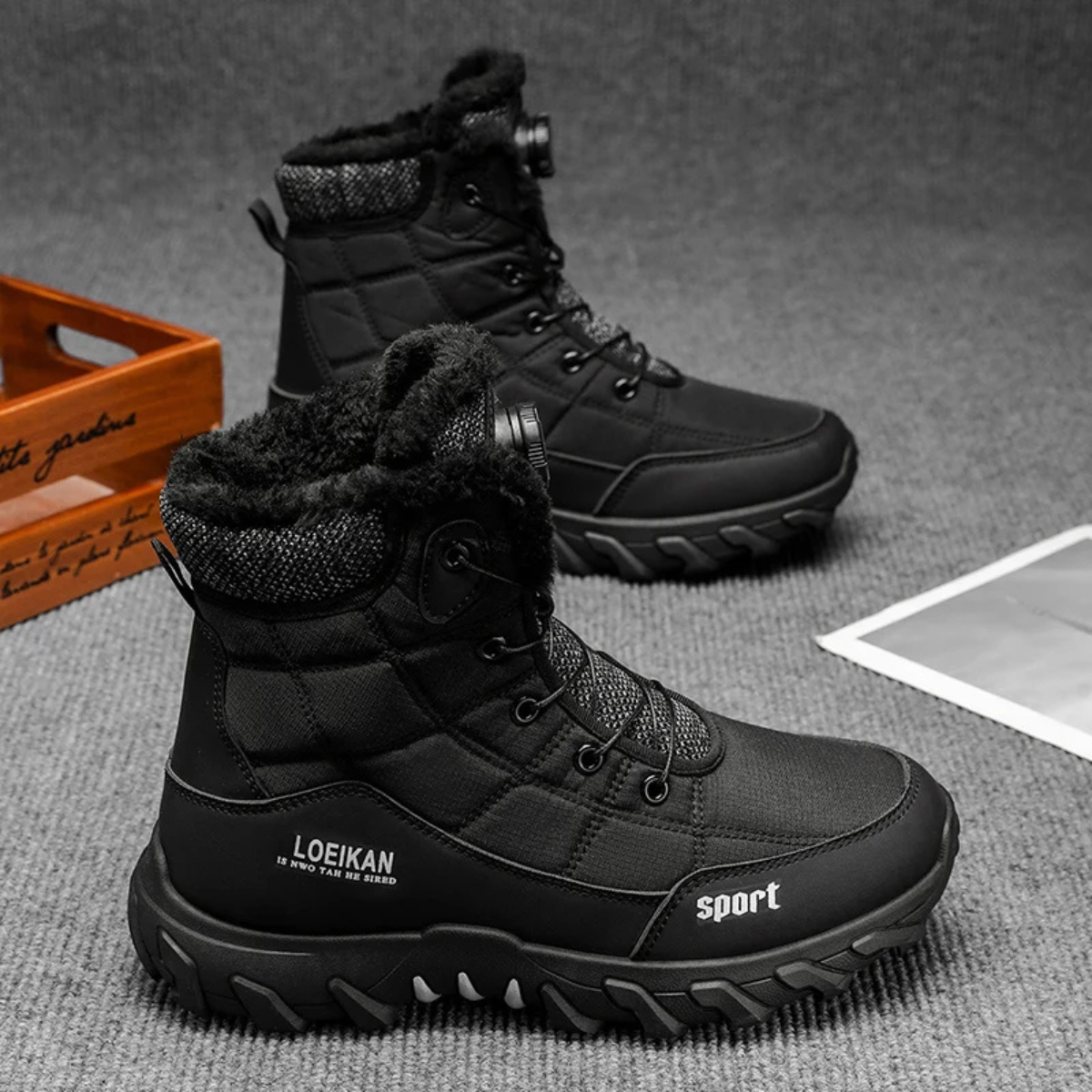 Men's waterproof fur-lined snow boots — additional view