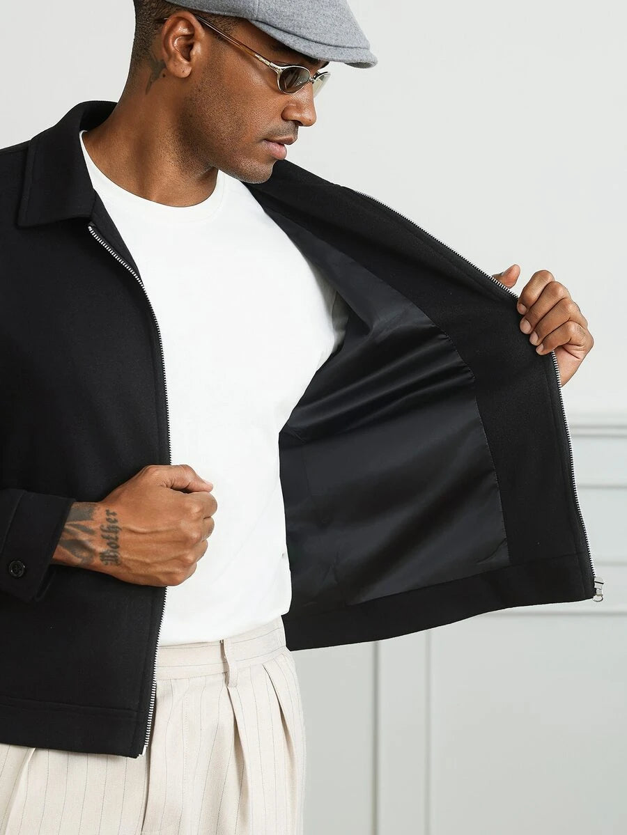 Men's single-breasted wool overcoat — additional view