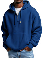 Men's half-zip waffle-knit hoodie — additional view