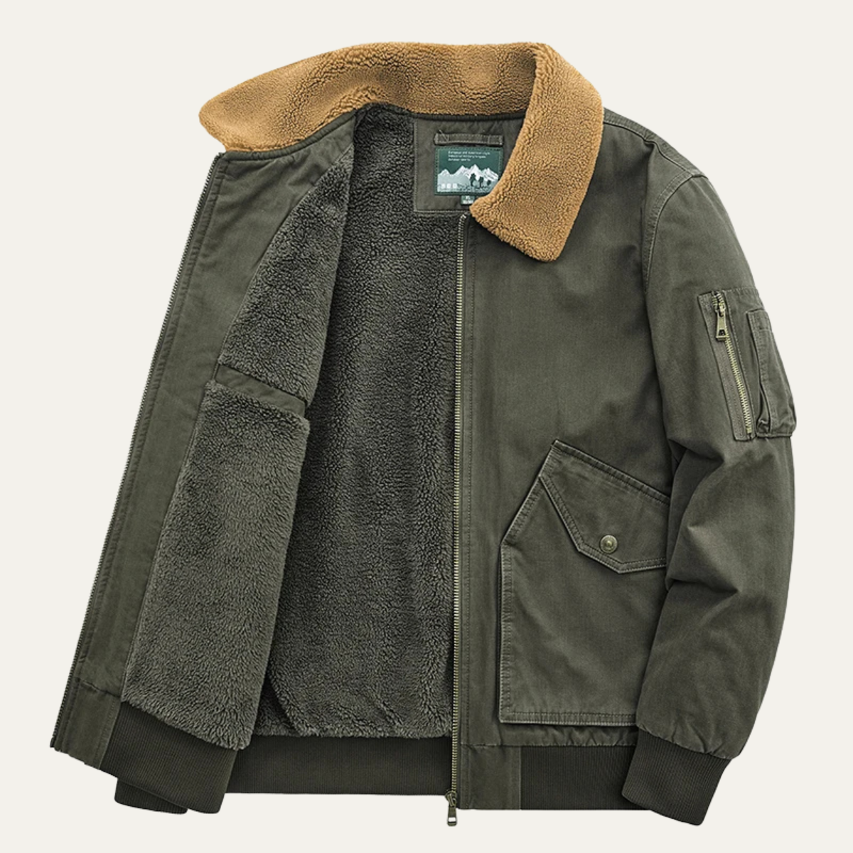Men's sherpa-lined bomber jacket — additional view