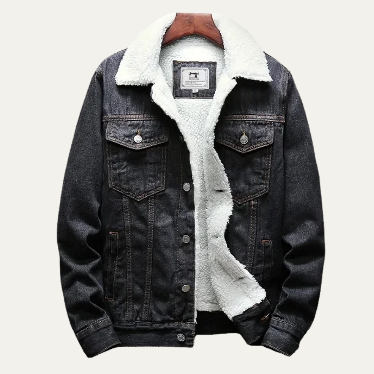 Men's fleece-lined classic denim jacket — additional view