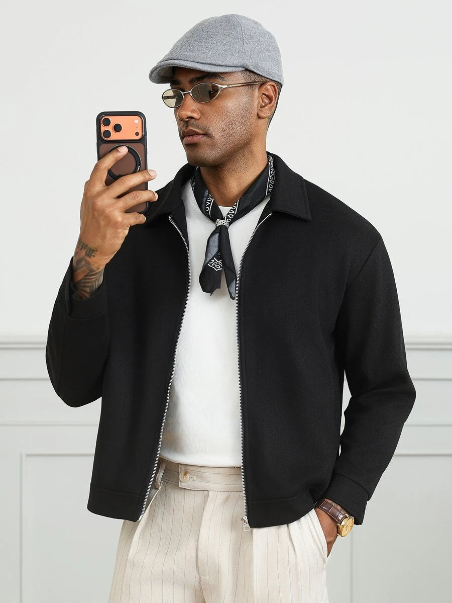 Men's single-breasted wool overcoat — additional view