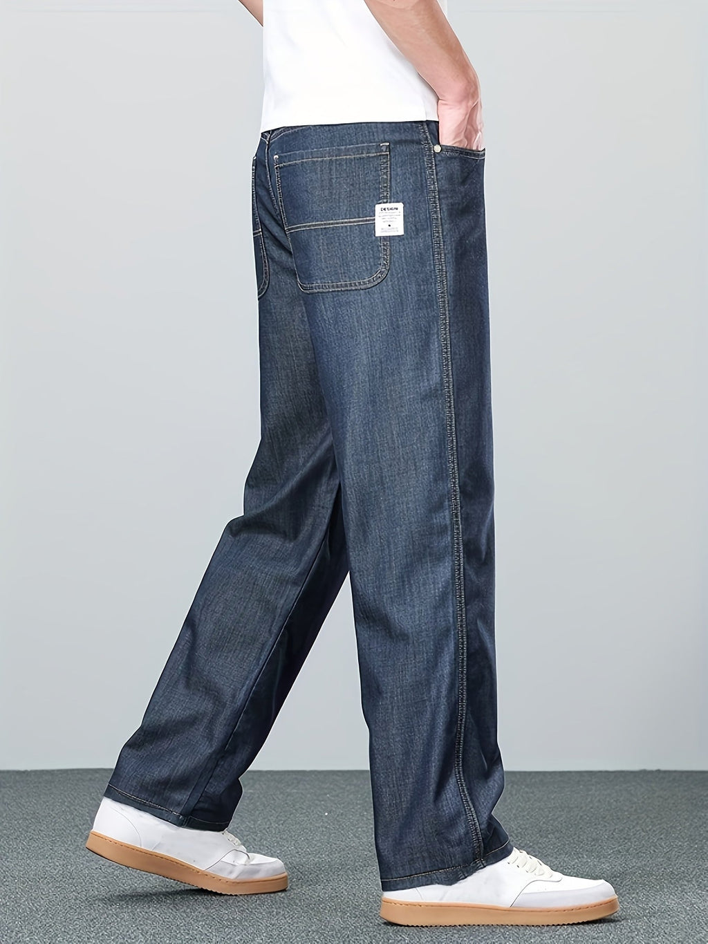 Men's straight-leg relaxed-fit jeans — additional view