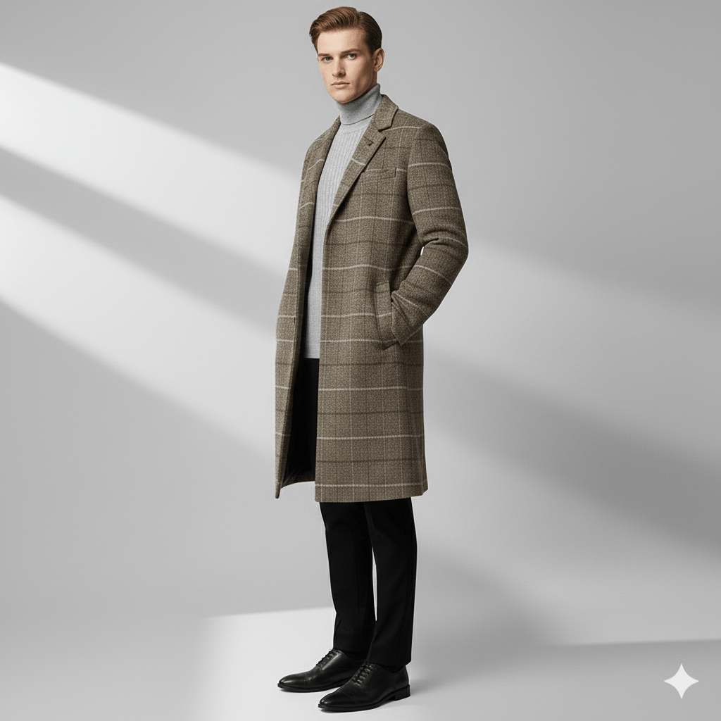 Braxton | Windowpane Wool Winter Coat