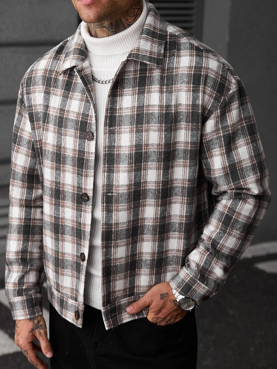 Men's single-breasted wool overcoat — additional view