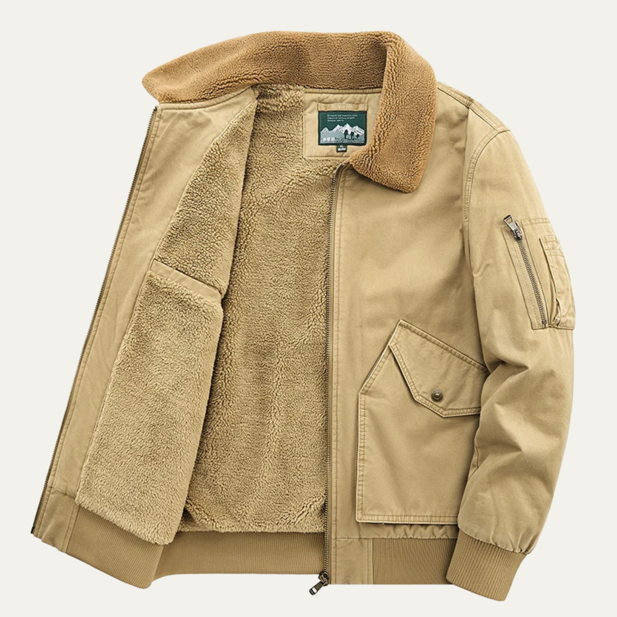 Men's sherpa-lined bomber jacket — additional view