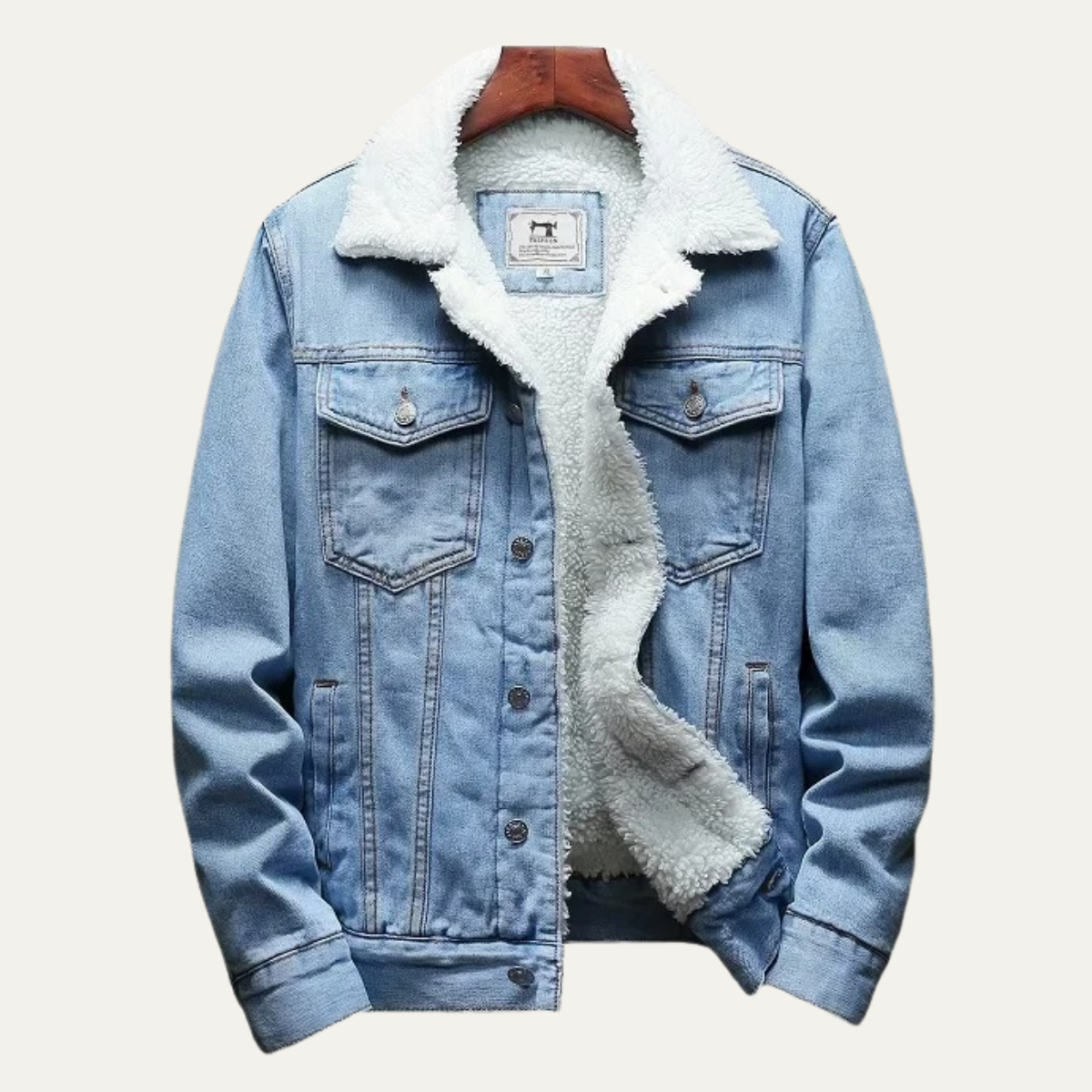 Men's fleece-lined classic denim jacket — additional view