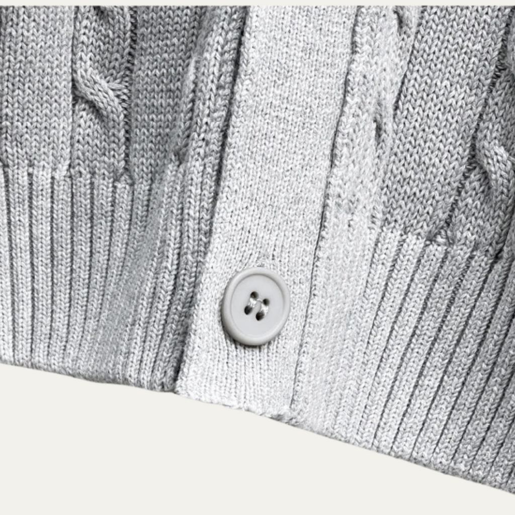Men's cable knit v-neck cardigan — additional view