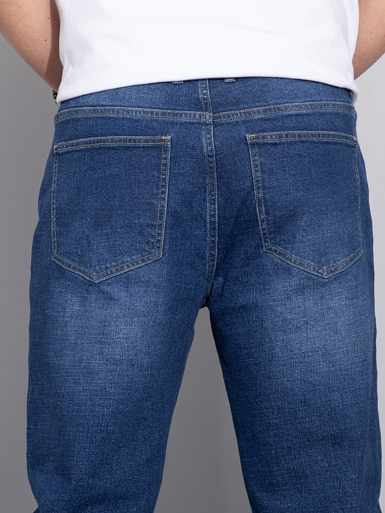 Men's straight-leg stretch denim jeans — additional view