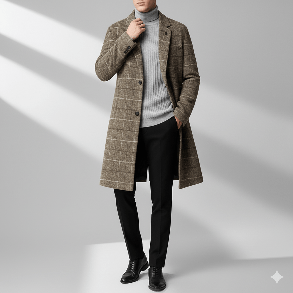 Braxton | Windowpane Wool Winter Coat