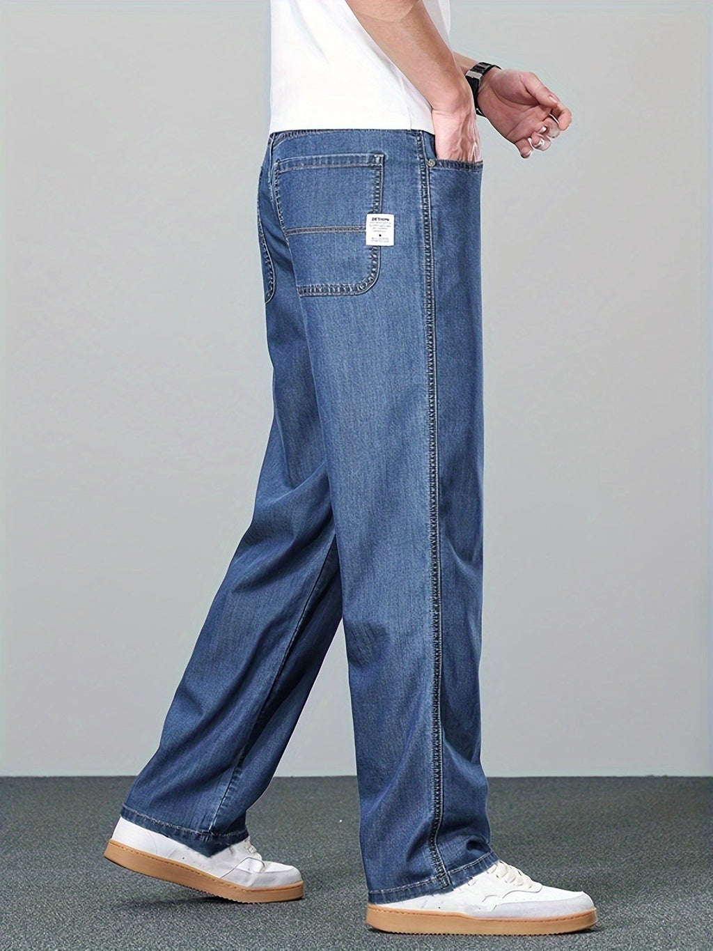 Men's straight-leg relaxed-fit jeans — additional view