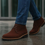 Men's lace-up suede boots