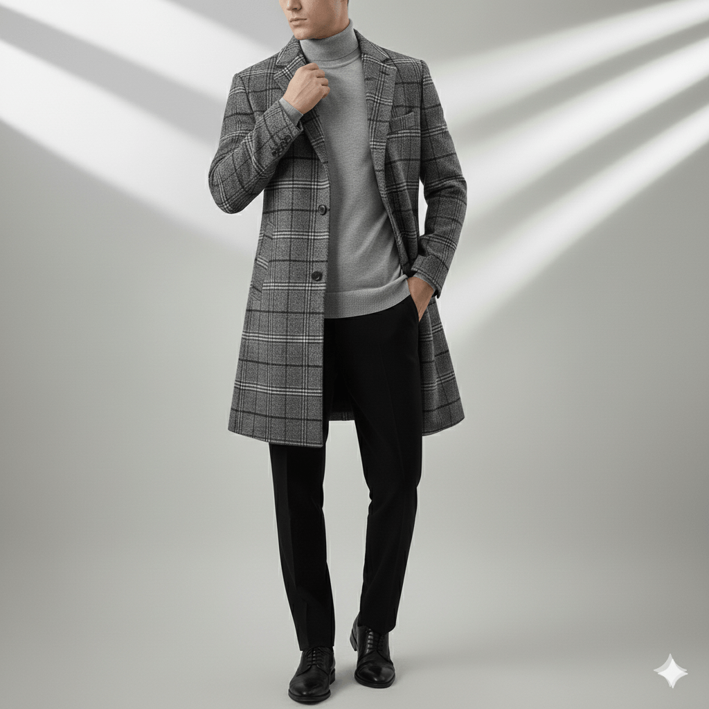 Braxton | Windowpane Wool Winter Coat