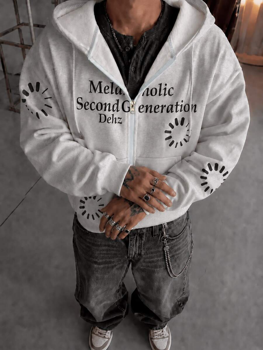 Men's zip-up hooded sweatshirt — additional view