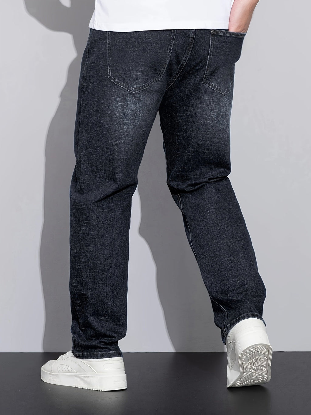 Men's straight-leg stretch denim jeans — additional view