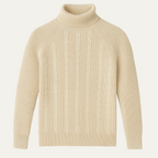 Men's cable-knit mock-neck pullover — alternate view