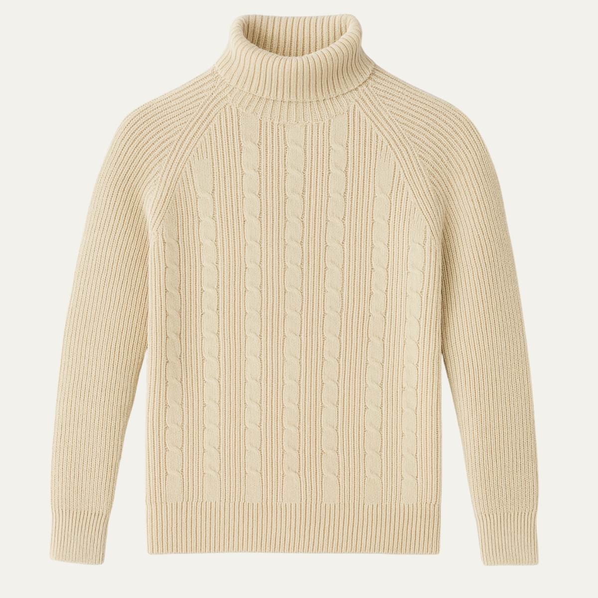 Men's cable-knit mock-neck pullover — alternate view