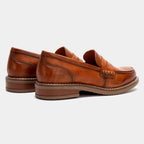 Men's cushioned leather driving loafers — detail view