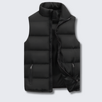 Men's stitched padded puffer vest in black — additional view