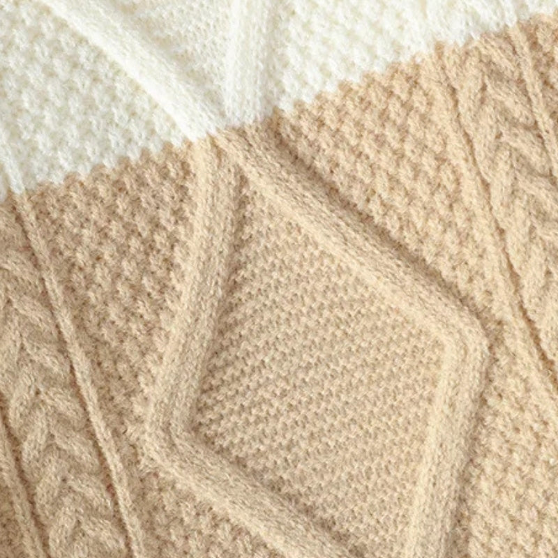 Men's color block cable knit sweater — additional view
