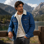 Men's fleece-lined classic denim jacket — additional view