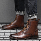 Men's cap toe leather ankle boots — additional view