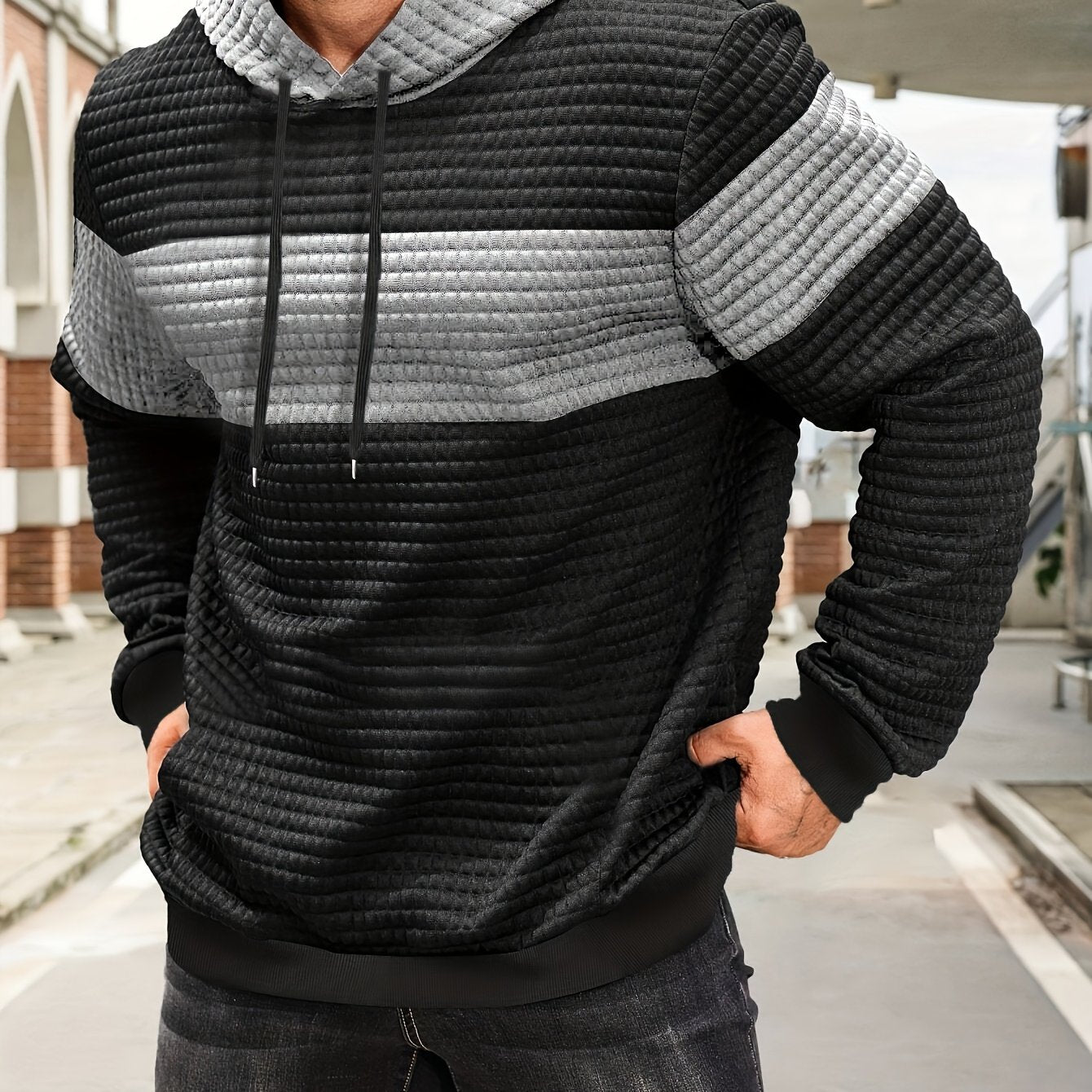 Knox | Color Block Textured Hoodie