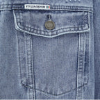 Men's distressed button-up denim jacket — additional view