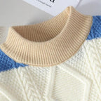 Men's color block cable knit sweater — additional view