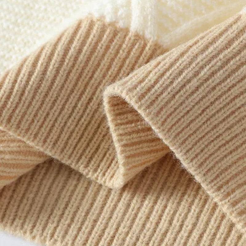 Men's color block cable knit sweater — additional view