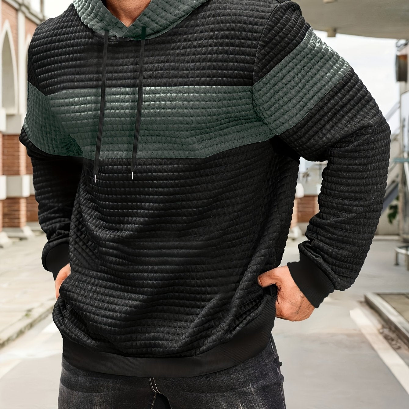 Knox | Color Block Textured Hoodie