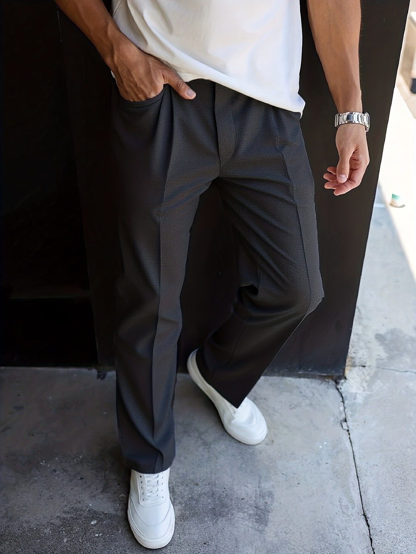 Men's straight-leg tailored pants — additional view