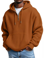 Men's half-zip waffle-knit hoodie — additional view