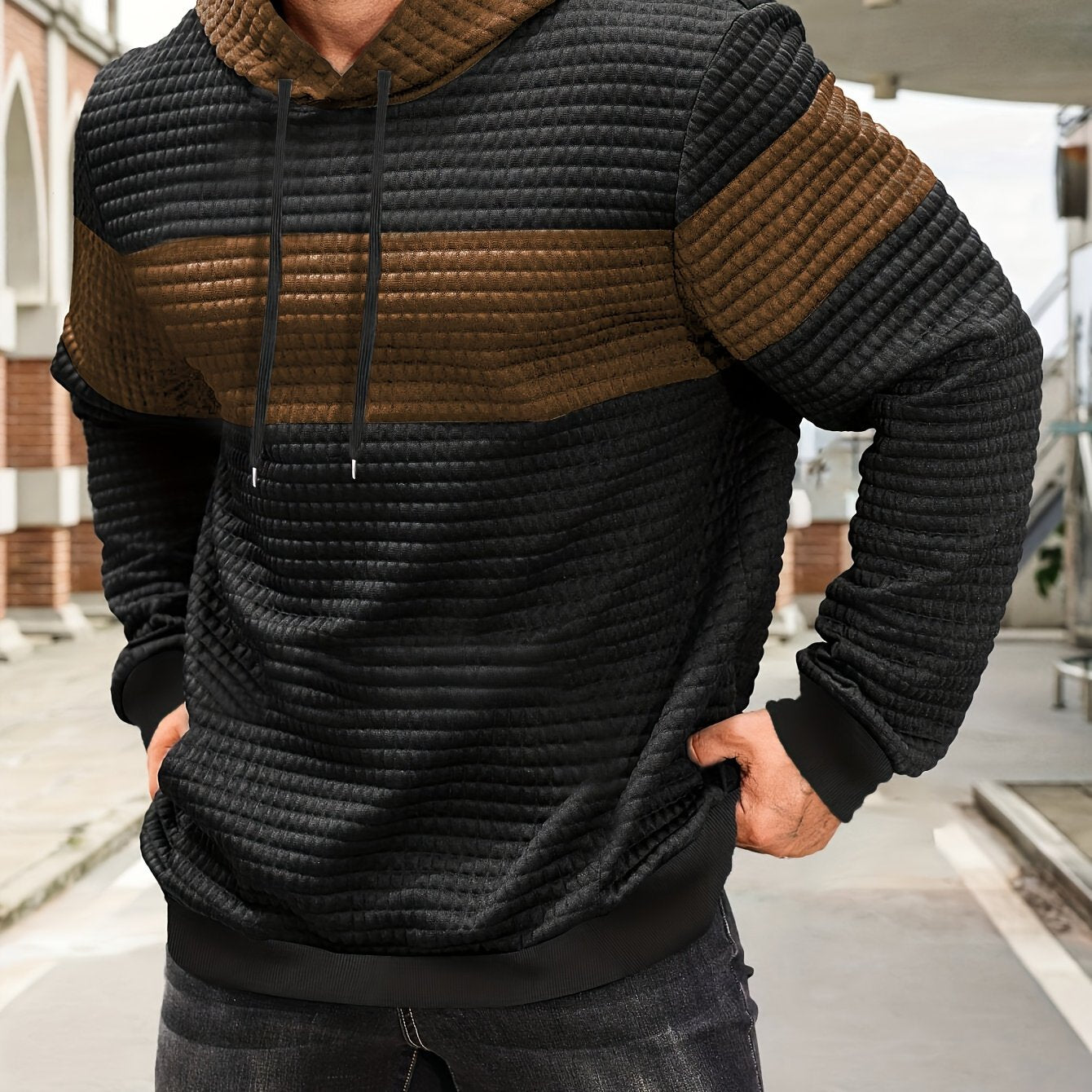 Knox | Color Block Textured Hoodie