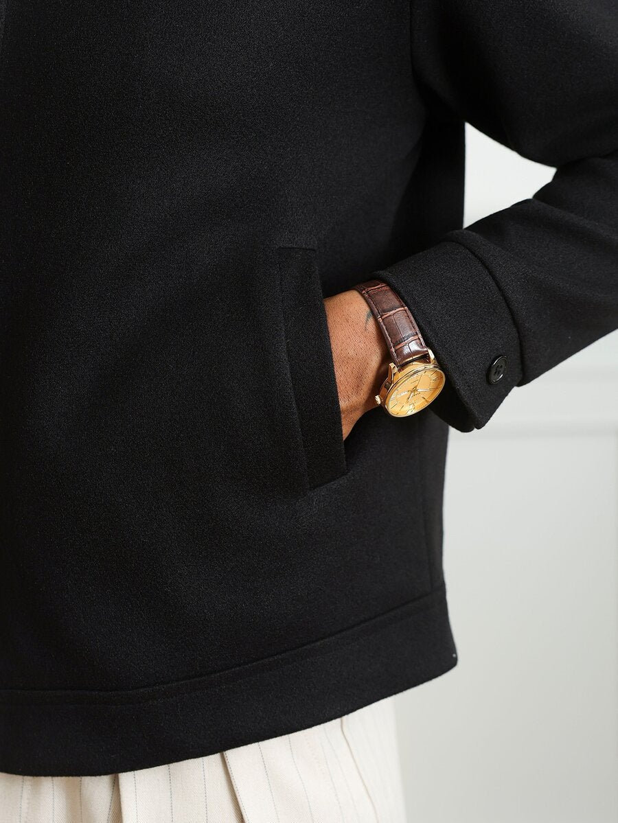 Men's single-breasted wool overcoat — additional view