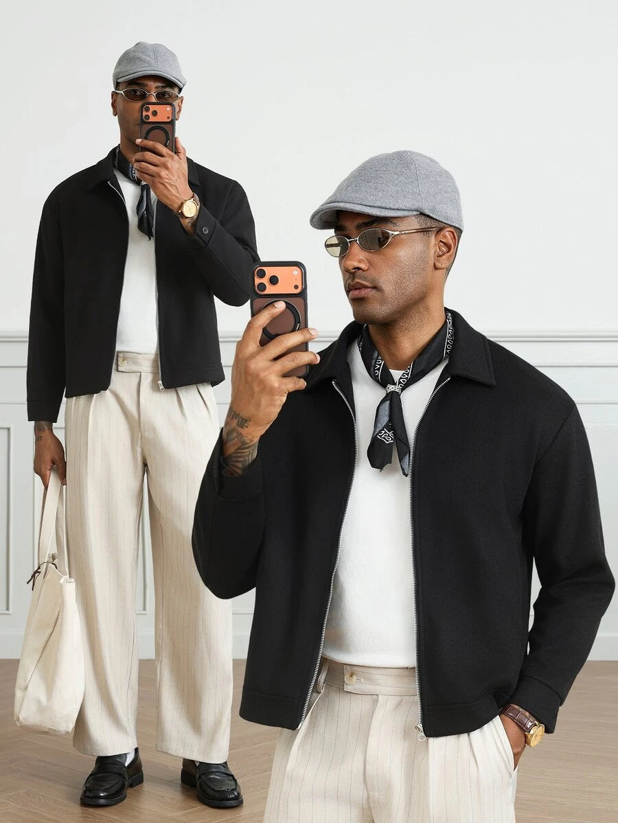 Men's single-breasted wool overcoat — additional view
