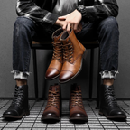 Men's cap toe leather ankle boots — additional view