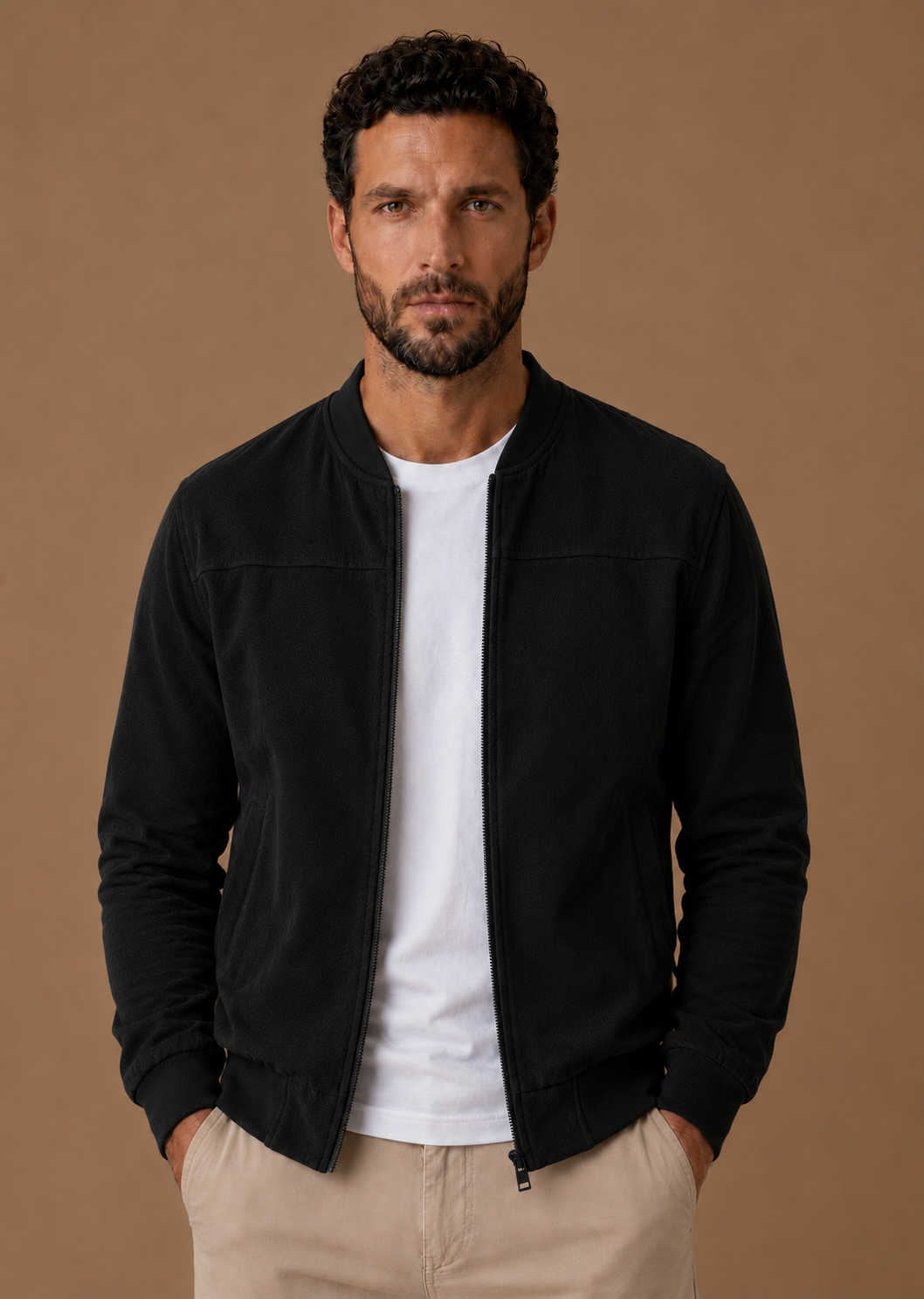Men's lightweight slim-fit jacket in black — additional view