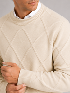 Men's cable-knit crew neck pullover — additional view
