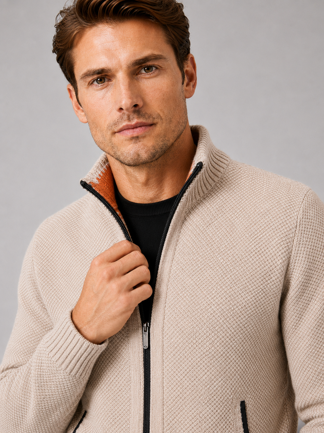 Men's full-zip fleece cardigan — additional view