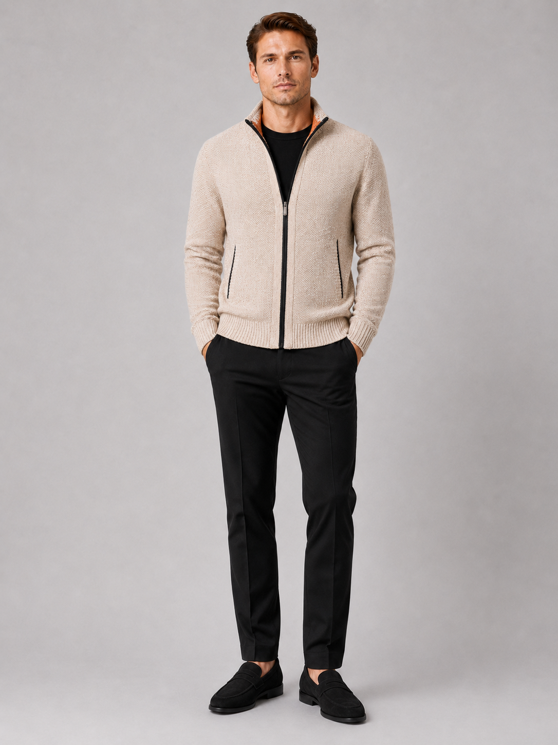 Men's full-zip fleece cardigan — additional view