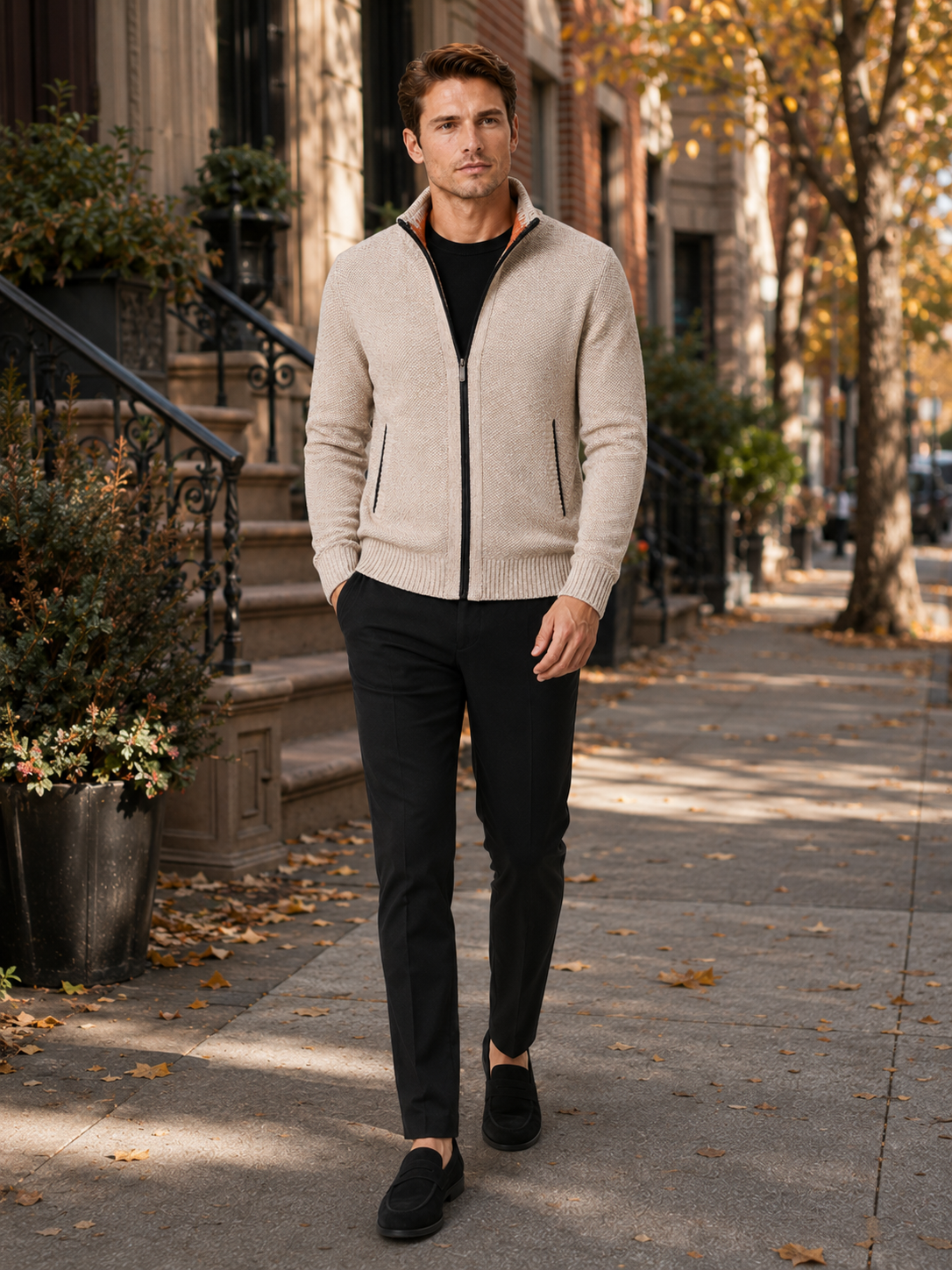 Men's full-zip fleece cardigan — additional view