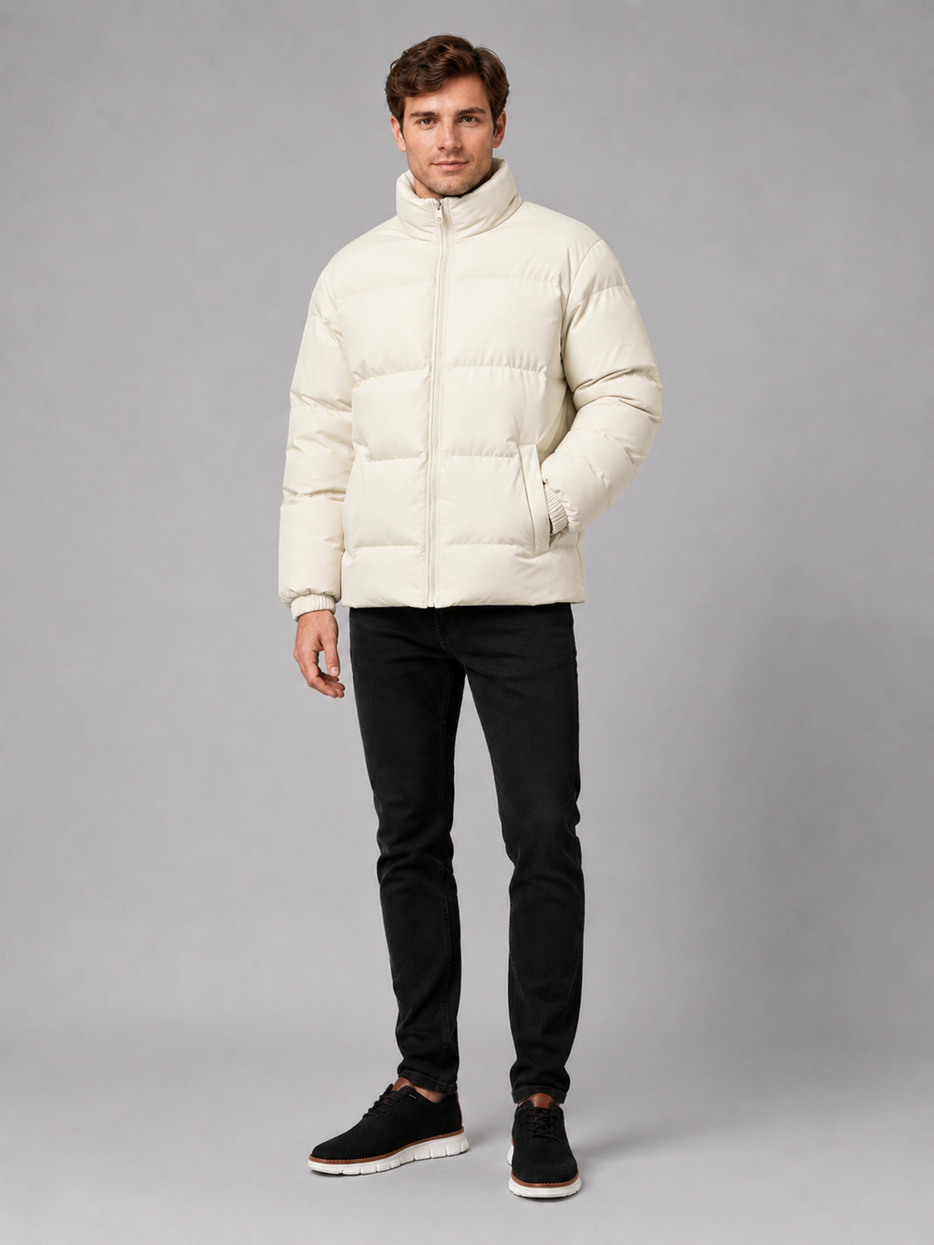 Men's stand-collar thermal puffer jacket — additional view
