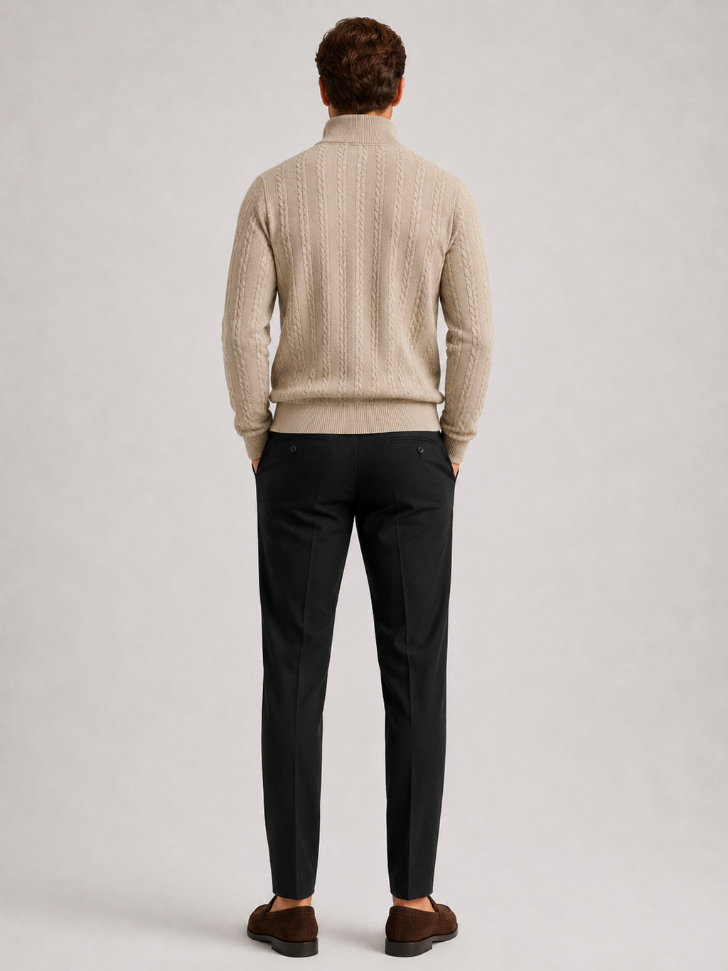 Men's jacquard quarter-zip sweater — additional view