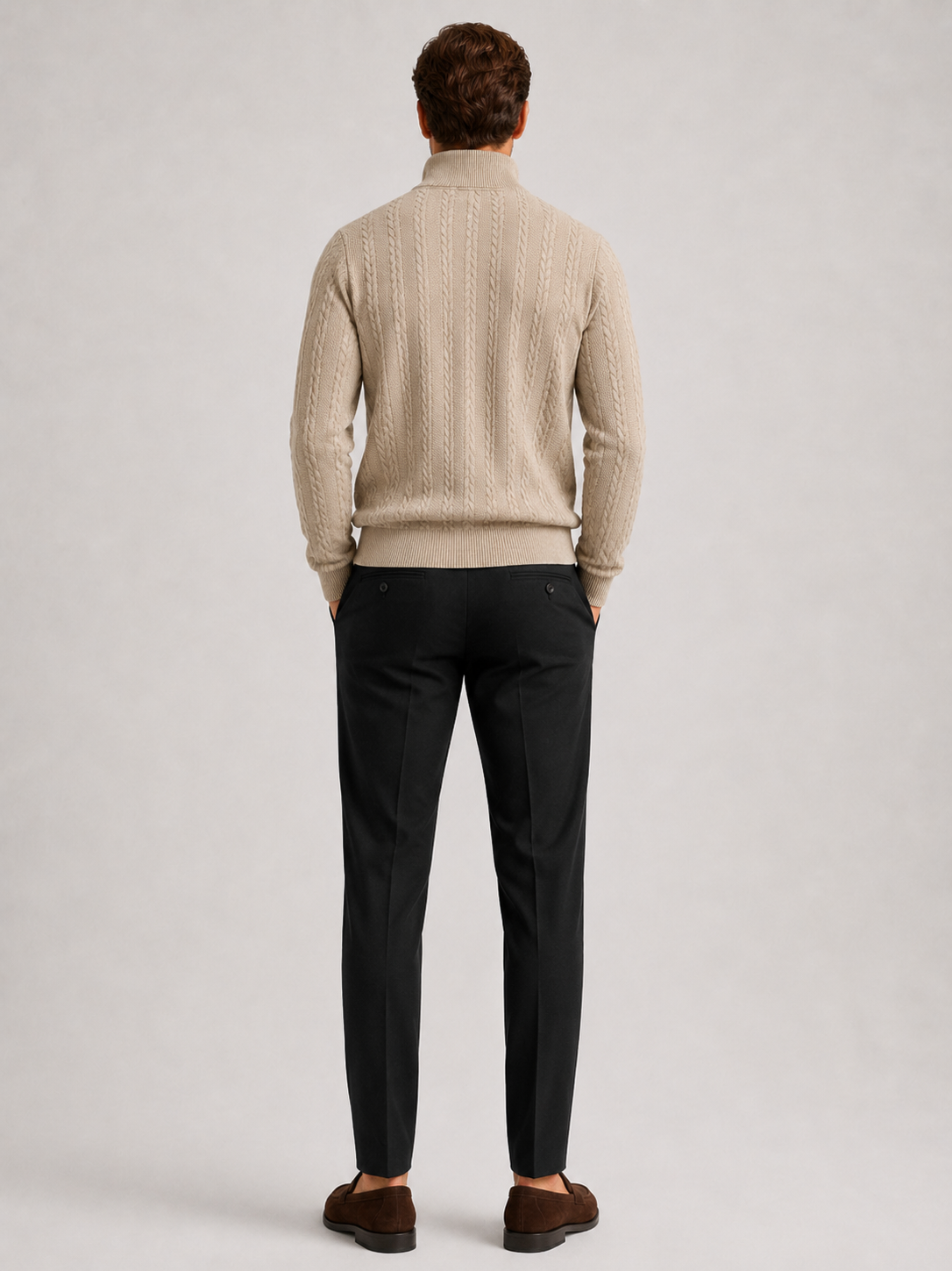 Men's jacquard quarter-zip sweater — additional view